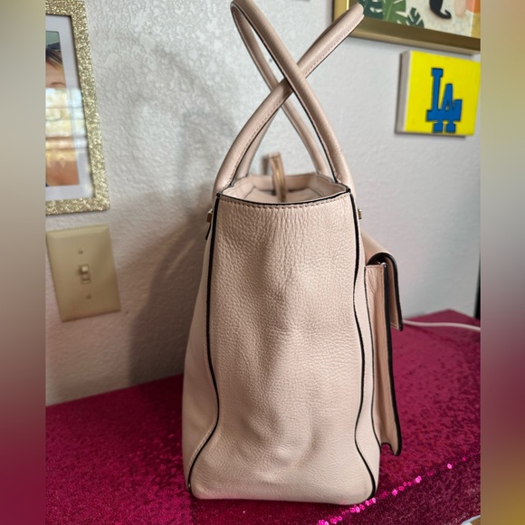 KATE SPADE ♠️ Light Blush Pink/Ivory Satchel Purse, Dual Handles, Gold Hardware💓 - Picture 15 of 17